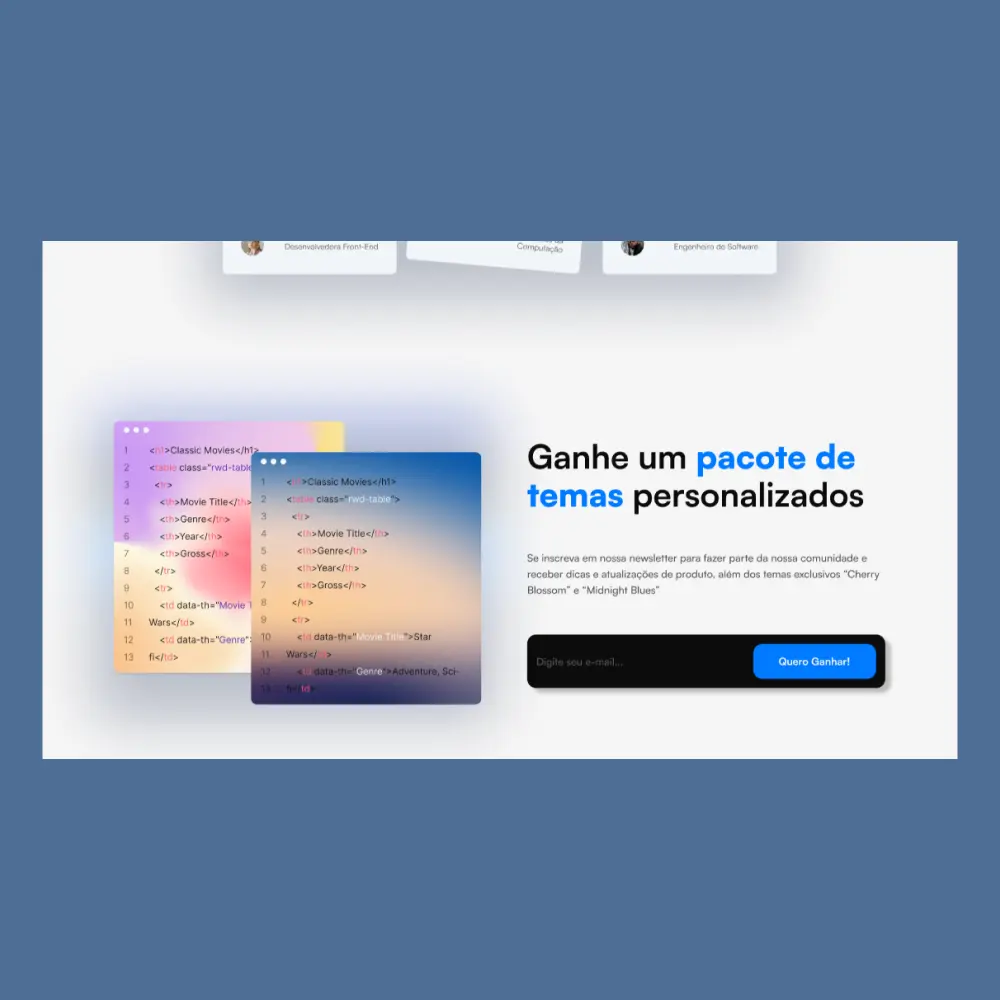 Imagem de apresentação inicial da seção projetos recentes