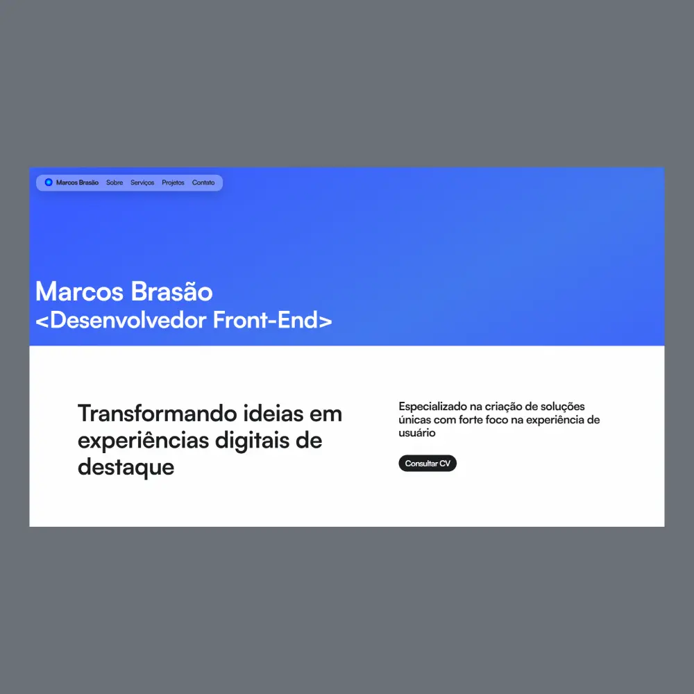 Imagem de apresentação inicial da seção projetos recentes