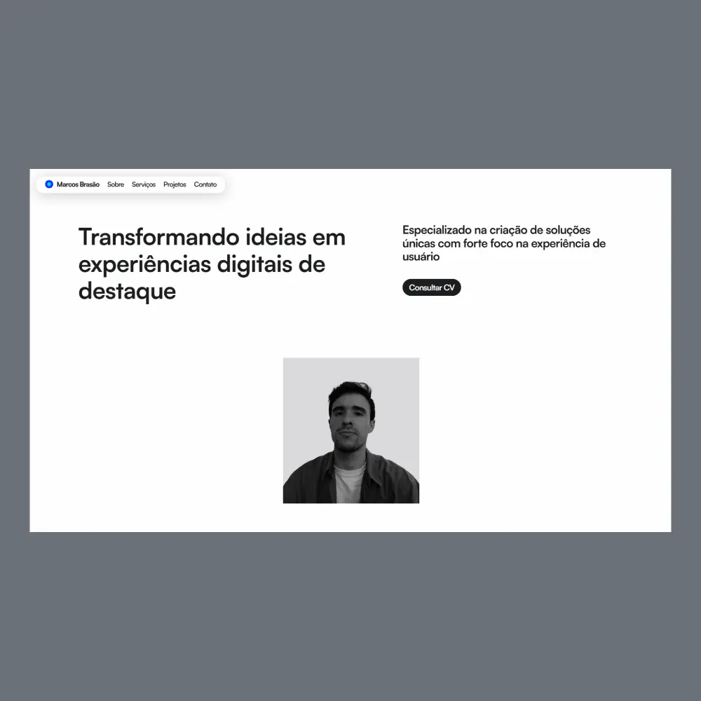 Imagem de apresentação inicial da seção projetos recentes